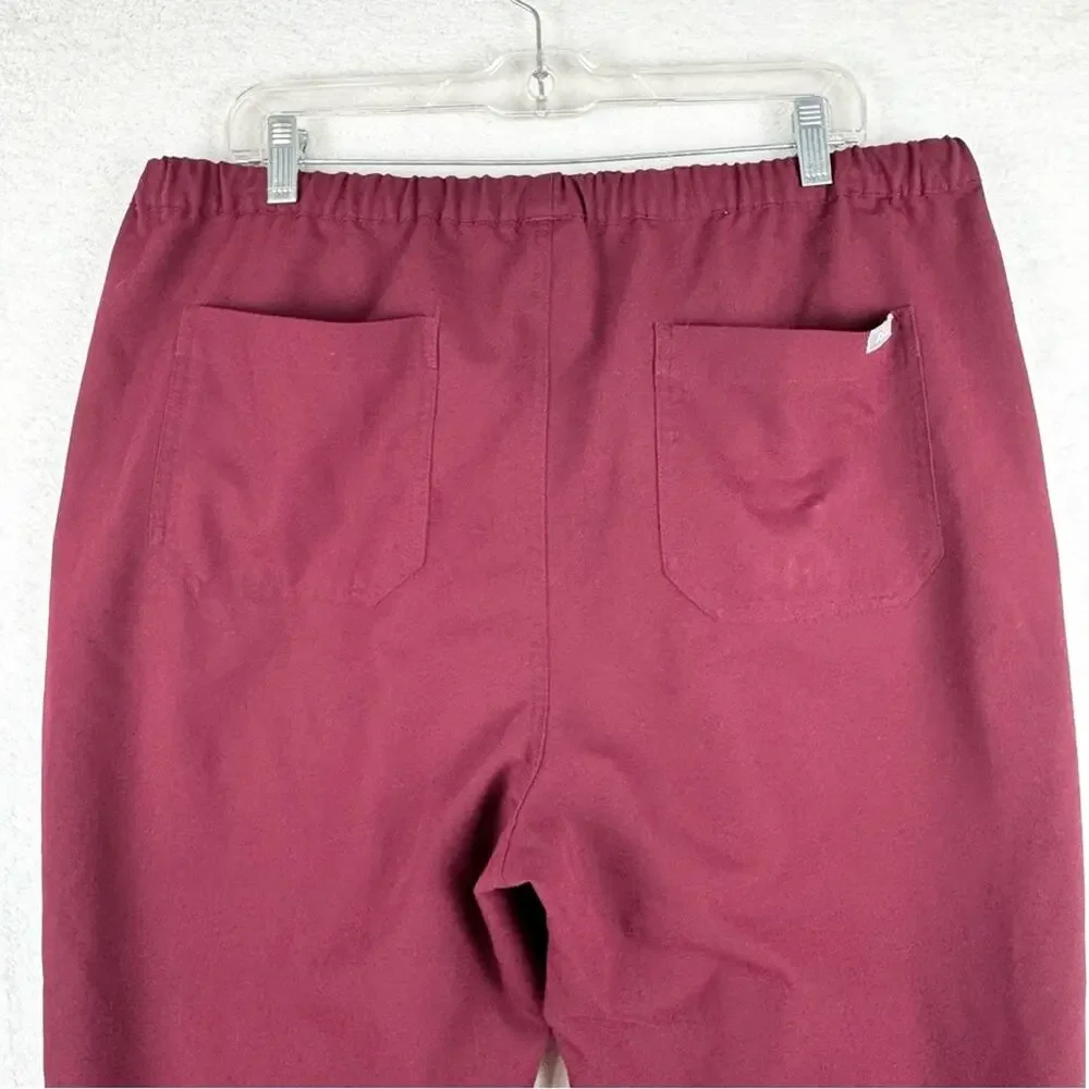 FIGS Men's Pisco Basic Drawstring Scrub Pants In Burgundy‎ Maroon Size XL Doctor
